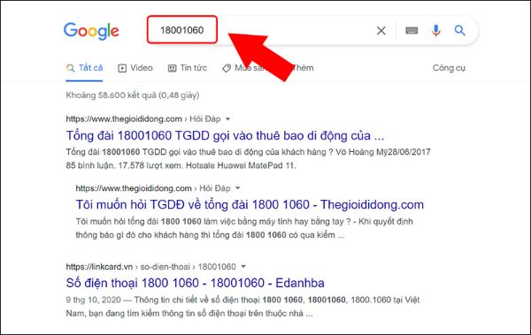 Tra cứu thông tin số điện thoại thông qua Google chính xác